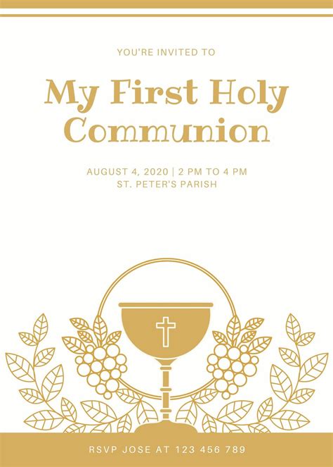 First Communion Template